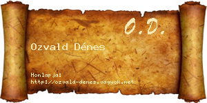 Ozvald Dénes névjegykártya