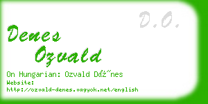 denes ozvald business card